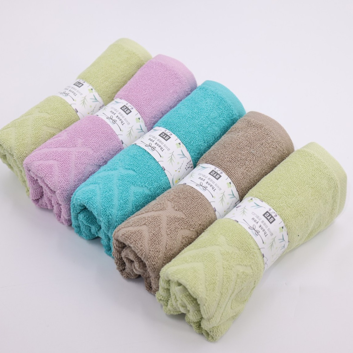 BYC 자카드 타올 130g 30수 수건 5장 세트, 10개, 혼합 35,890원