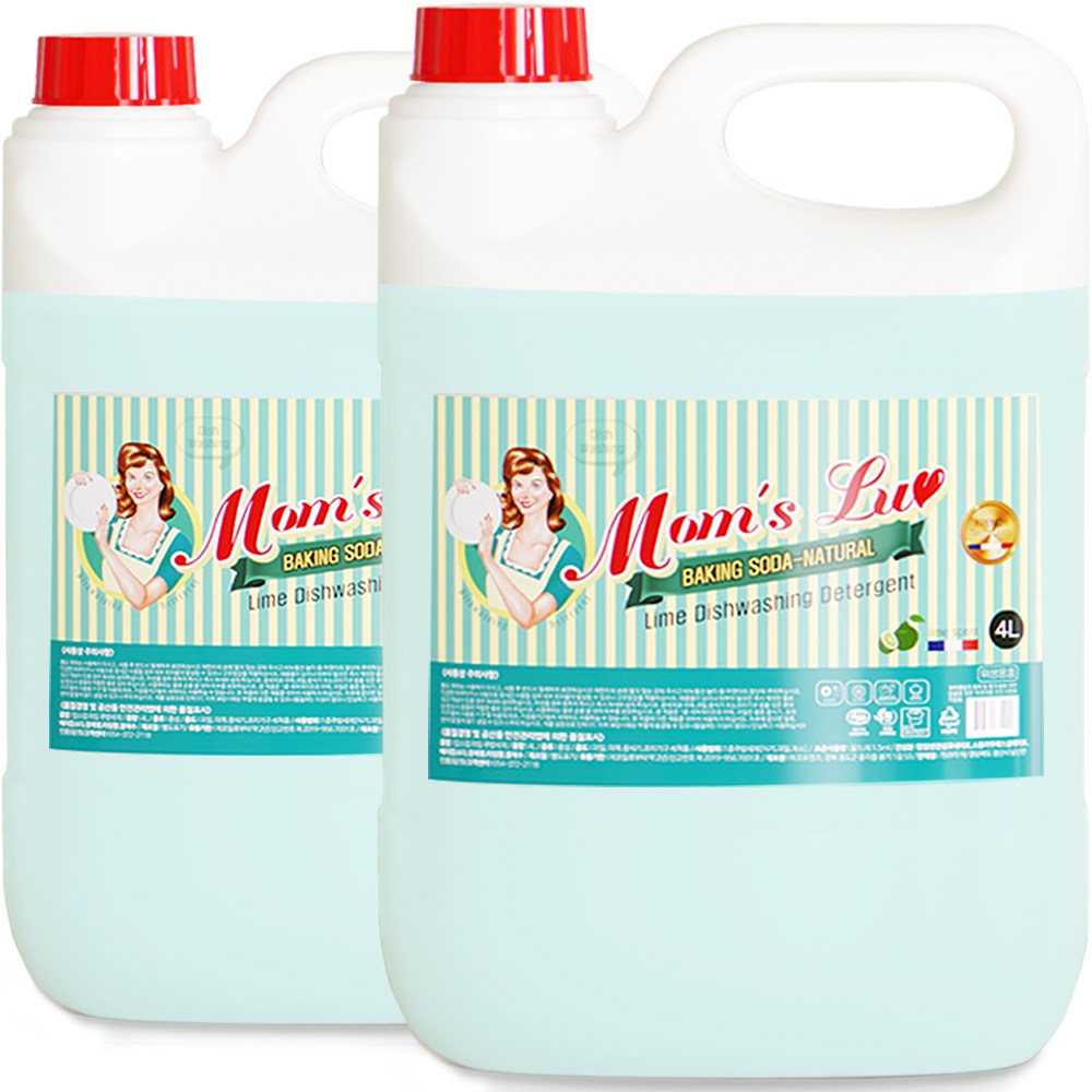 맘스럽 주방세제 4LX2개 대용량 저자극 라임향 과일야채세척 프리미엄 세제, 4L, 2개 9,130원