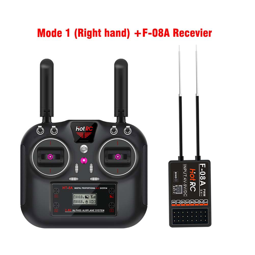 rc 송수신기 리모컨 조정기 RC Hotrc HT 8A F 08A 수신기 포함 원격 제어 송신기 HT8A 항공기 자동차 선박 탱크용 2 4G 8CH 59,200원