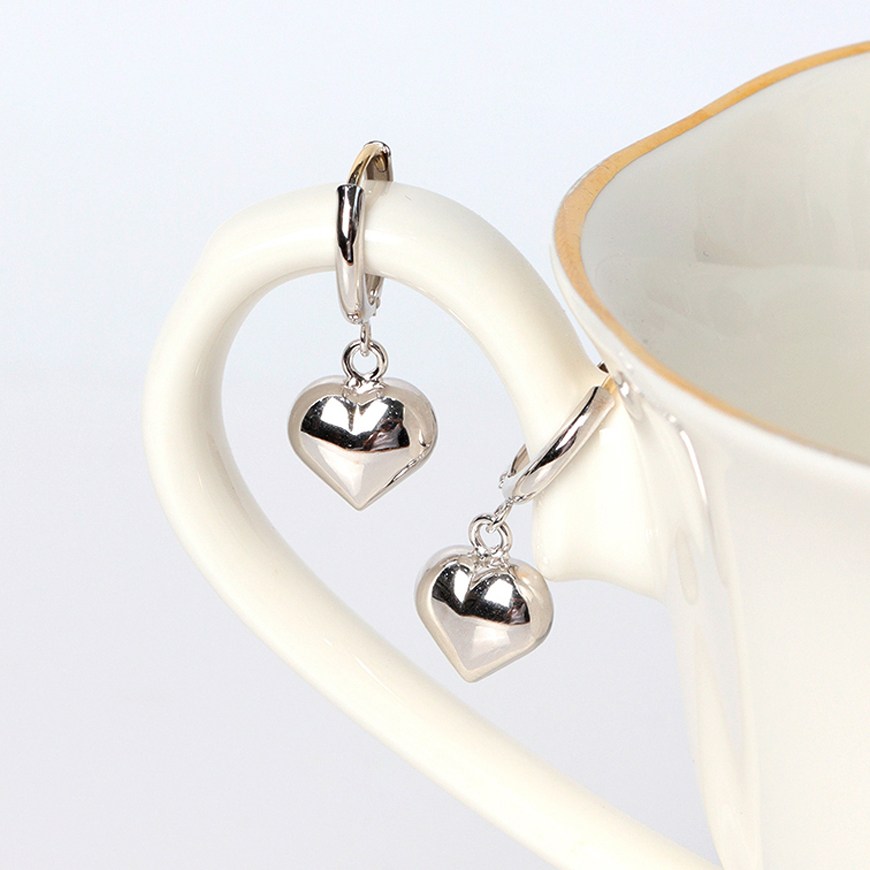 오로프 14K 금 통통하트 원터치 링 귀걸이 옐로우 로즈 화이트골드 (1쌍) 412,420원