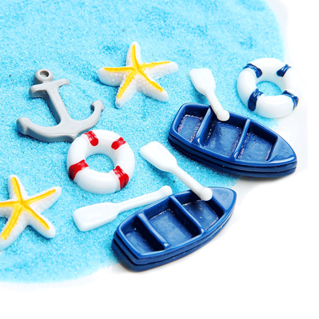 보트 배 튜브 닻 노 파츠 여름 비치 바다 해변 미니어처 테라리움 젤 캔들 디오라마 만들기 재료 350원