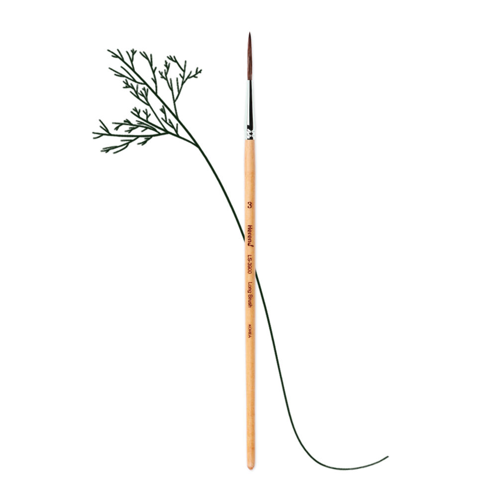 [공식] 헤렌드 수채화 아크릴 둥근 긴 세필 붓 LS-3900 1호~5호 3조 세트 6,800원