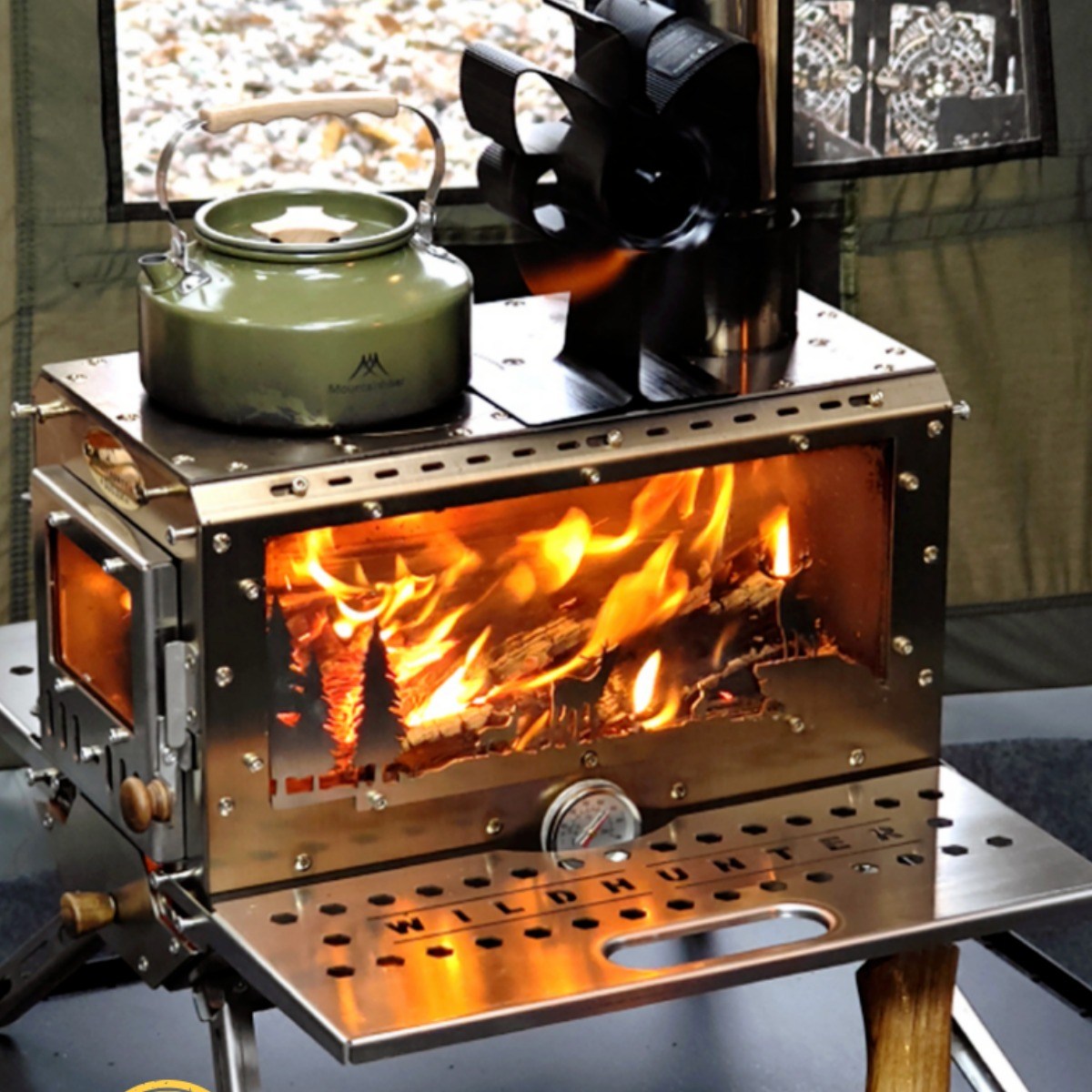 포지스 캠핑 화목난로 캠핑난로 펫렛난로 연통 야외난로 내열유리 불멍난로 309,000원