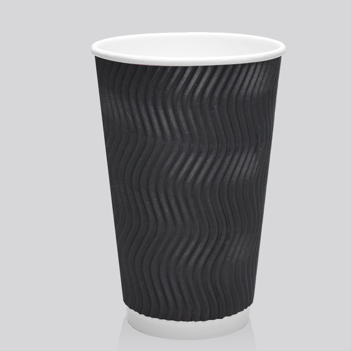 [실속형] 3중 단열 종이컵 웨이브 블랙 16oz 500개, 1개 44,250원