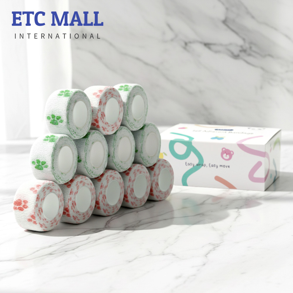 이티씨몰 자가점착 밴드 2.5cm 압박붕대 패턴 2종 모음 퍼피풋 레드 그린 10+2, 1개 10,300원