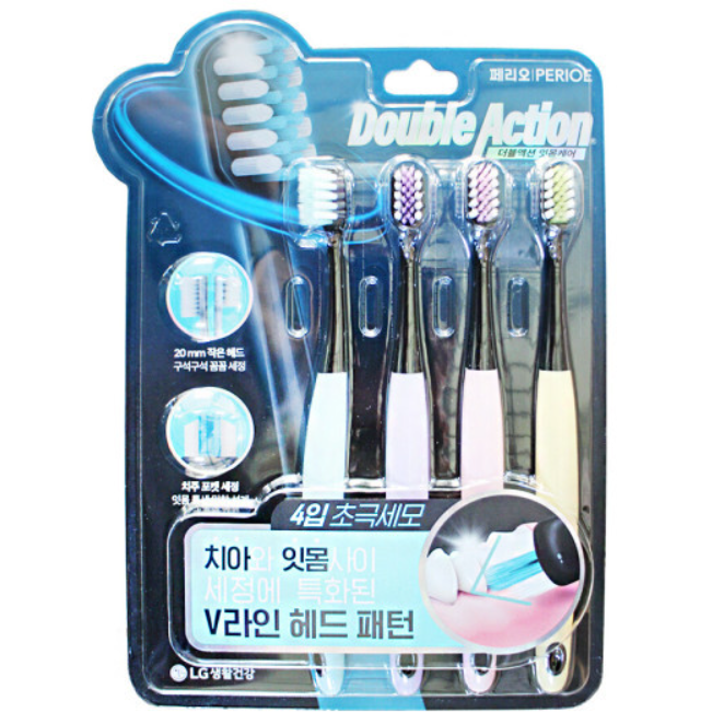 엘지 페리오 더블액션 잇몸케어 칫솔 초극세모 4개입 x 5개 42,900원