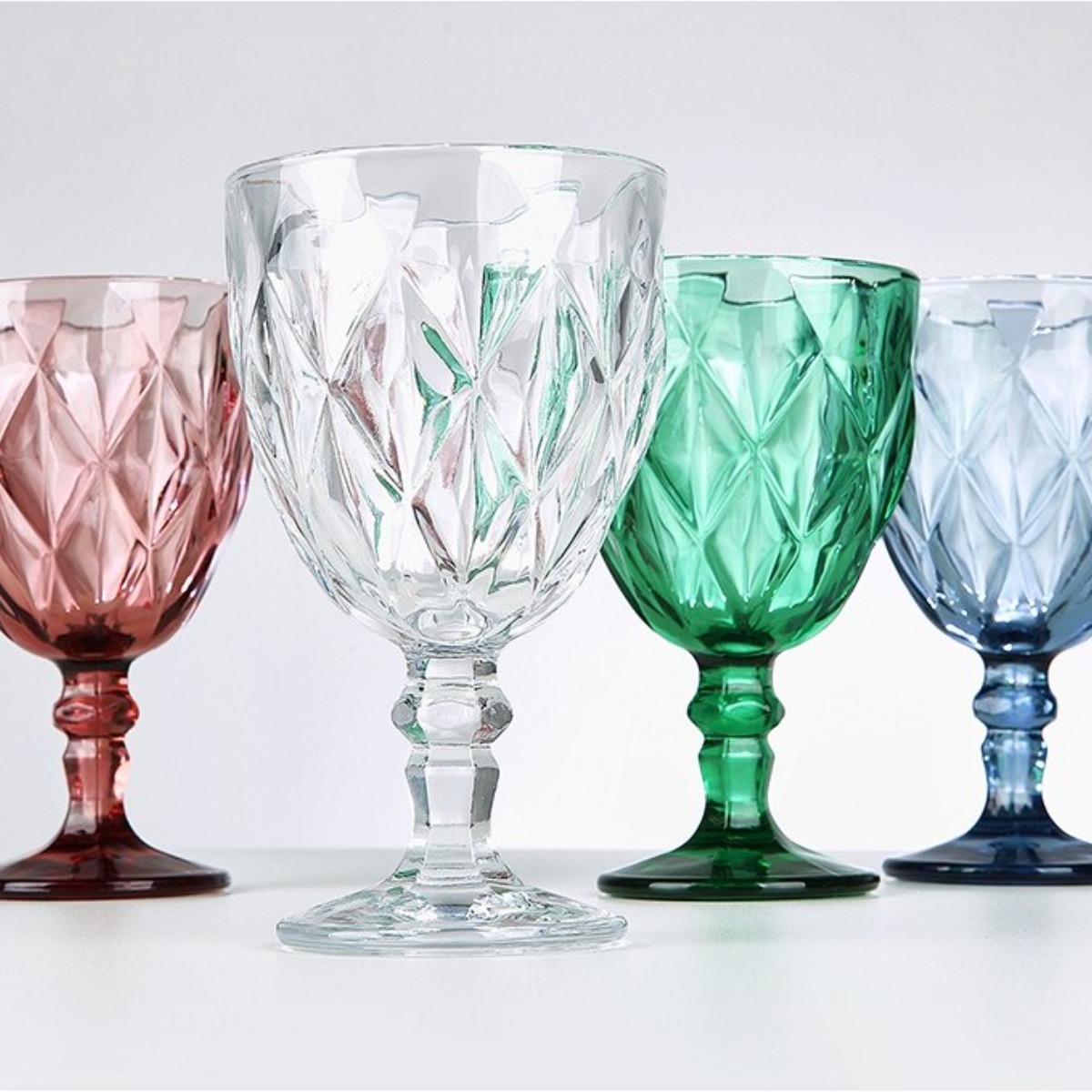 고블렛잔 4종 325ml, 1세트, 핑크+블루+에메랄드+화이트 14,900원