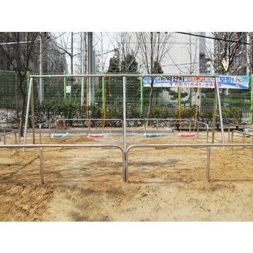 월드스포츠산업 야외놀이터 그네 4인안전펜스포함 스텐 WD-H-33C 4,378,380원