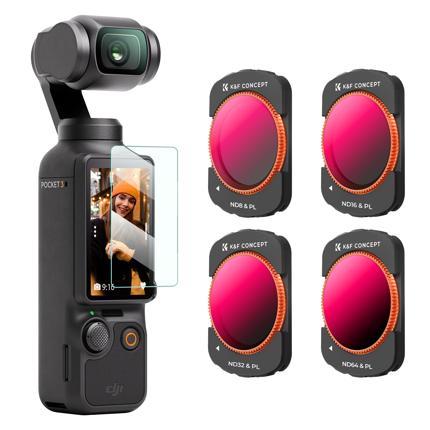 K&F CONCEPT DJI Osmo Pocket 3 마그네틱 4종 필터 세트 (ND8/PL+ND16/PL+ND32/PL+ND64/PI) 52,800원
