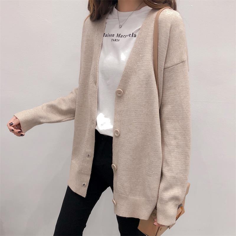 여성 브이넥 루즈핏 니트 가디건 봄 가을 간절기 데일리 가디건 25,000원