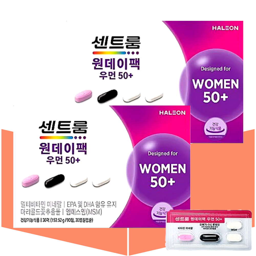 센트룸 원데이팩 우먼50 올인원영양제 오메가3 루테인 30정X2박스 167,100원