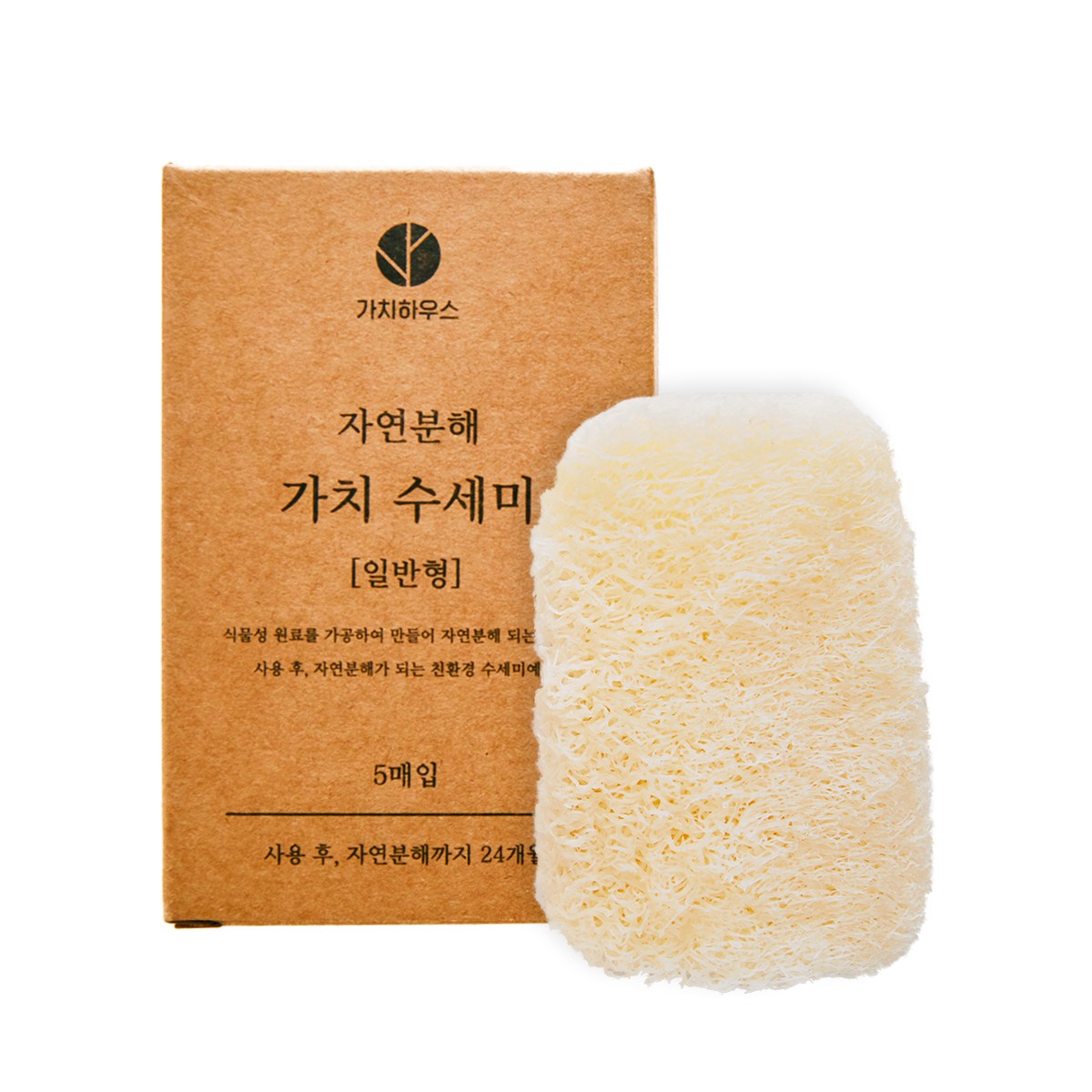 가치하우스 친환경 수세미 5매입 (천연수세미 일반형), 5개, 1개 5,900원