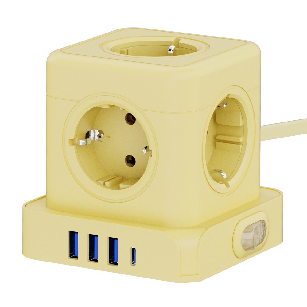 티메코 20W 고속충전 5구 멀티탭 TMC-10 SF코팅 큐브 디자인 C타입 USB 1.8M 전선형 35,910원