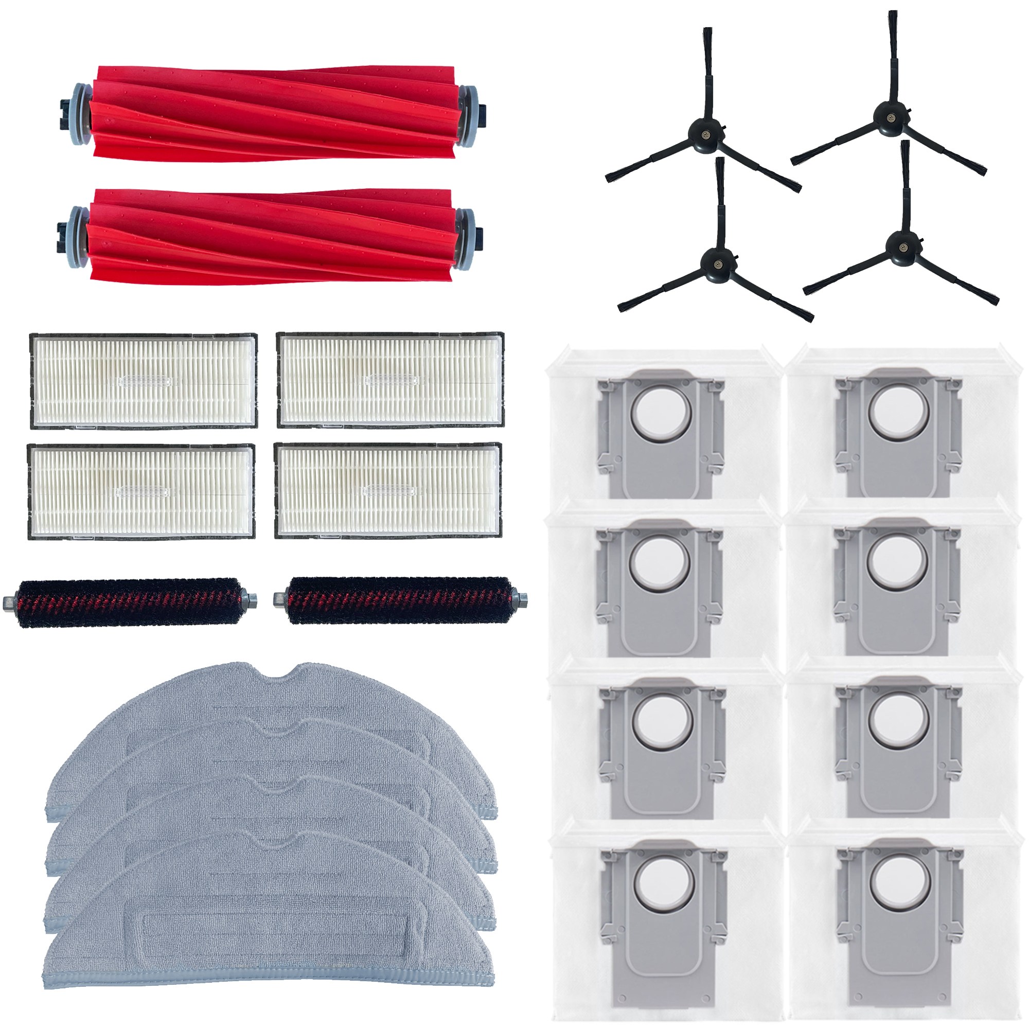 [호환] 로보락 S7 MaxV Ultra max ultra 소모품 필터 메인브러쉬 물걸레 리필 세척 사이드 브러쉬 먼지봉투 6종 풀 세트, 1세트, 24개입 29,000원