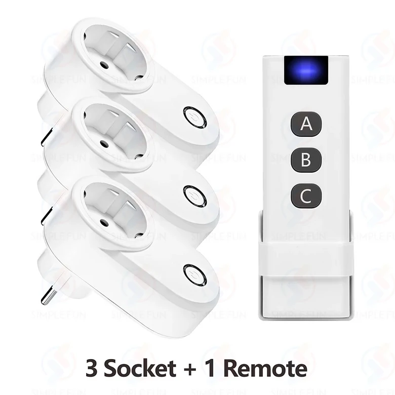 433Mhz 스마트 플러그 무선 리모컨 소켓 220V 110V EU FR 50m 제어 범위 전원 콘센트 15A 조명 팬 가전제 41,600원