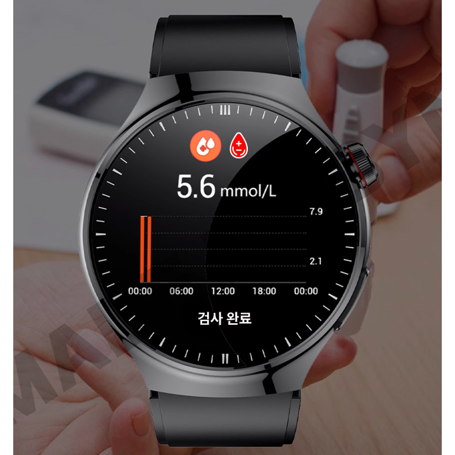 한국어 무채혈 무통 혈당 측정 스마트 워치 혈당측정기 시계 자가치료 심박수 혈압 심전도 수면패턴 127,650원