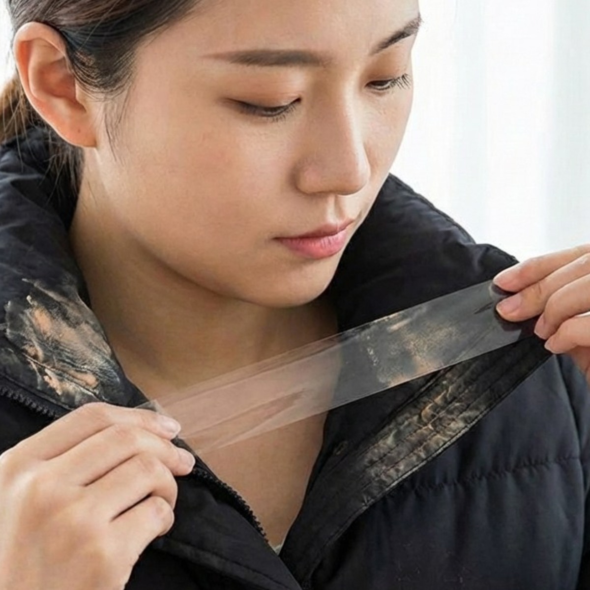 디심플 옷깃 셔츠 패딩 오염 방지 테이프 스티커, 1개, 투명 3,000원