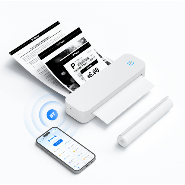 FONOW 프린트기 간편식 블루투스 기능이 있는 잉크 없음 프린터, 흰색, D210 84,900원