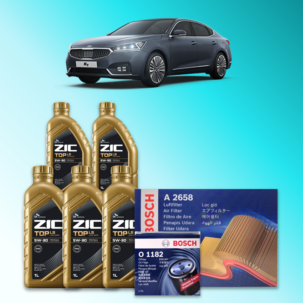 올 뉴 K7 하이브리드 (YG) 2.4 가솔린 엔진오일세트 SK 지크 탑 LS 5W30 (ZIC TOP LS) 95,100원
