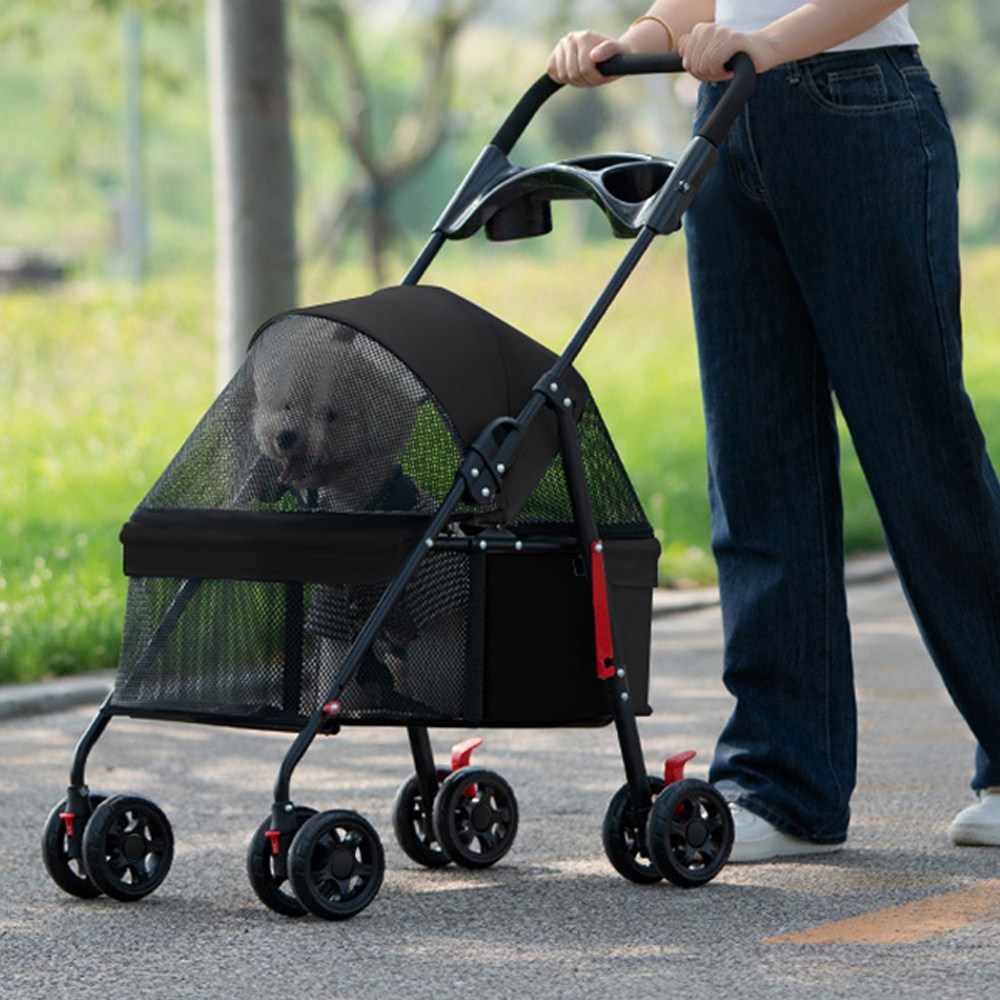 펫츄츄 강아지 유모차 접이식 개모차, 블랙 43,800원