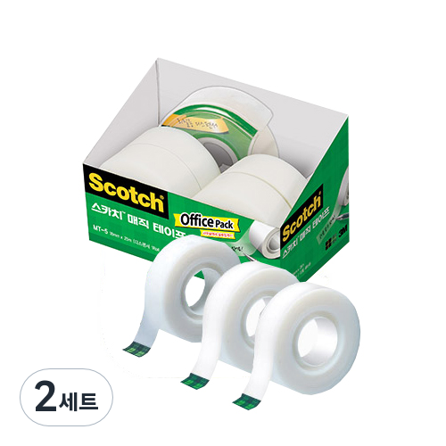 스카치 매직 테이프 오피스 팩 디스펜서 + 리필 18mm x 25m 4p + 매직테이프 리필 18mm x 15m 3p 49,900원