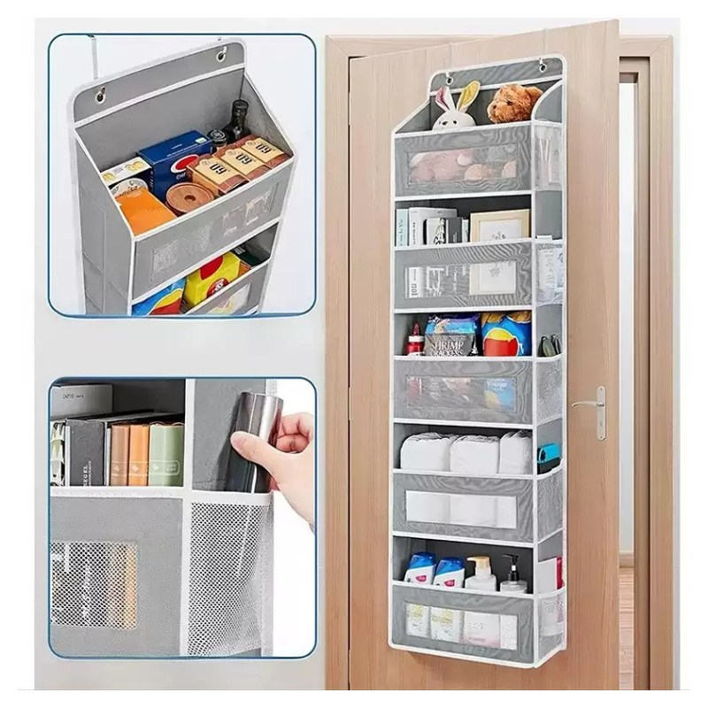 kirahosi 수납함 5단 포켓 문걸이 패브릭 문뒤 정리함 바구니 보관함 틈새 걸이 걸이식 걸이형 다용도, 그레이 17,900원