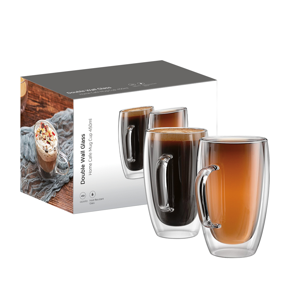 칼딘 더블 윌 글라스 머그컵 450ml, 단일색상, 2개 13,600원