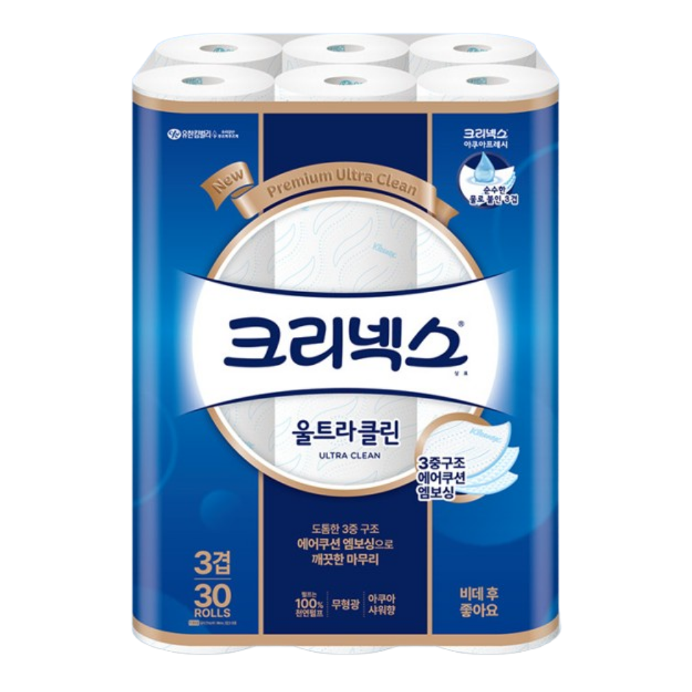 크리넥스 3겹 울트라클린 27m 30롤 4개 101,920원