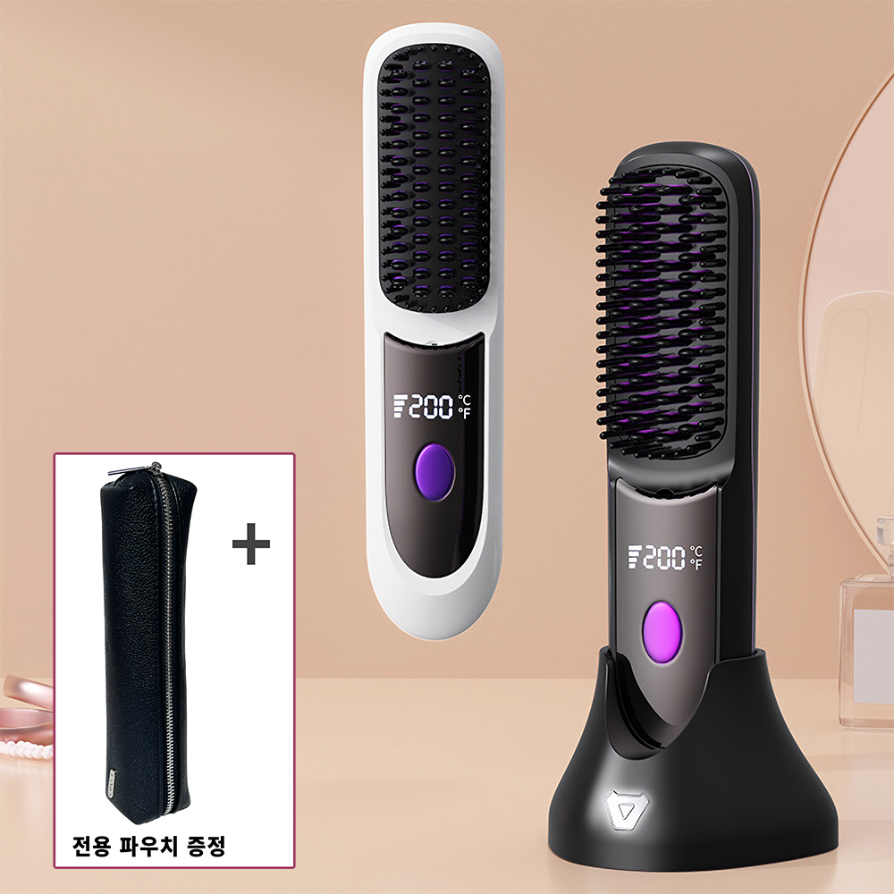프라임허브 청담스타일 휴대용 무선 빗 고데기 볼륨고데기 여행용 헤어브러쉬 매직기 뿌리볼륨 59,000원
