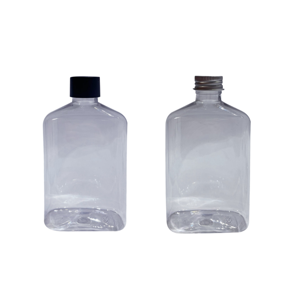 밀크티병 280ml 사각 납작병 더치 쥬스 음료 병 플라스틱 보틀 용기, 1개, [어깨중간] 사각납작병 540원