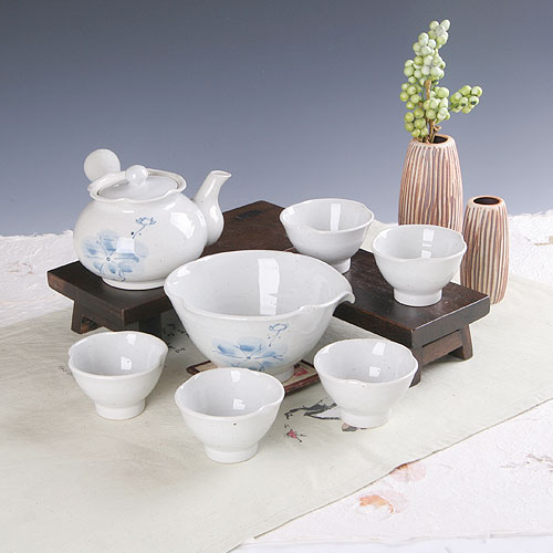 고백자 꽃잎연 5인다기세트 85,000원