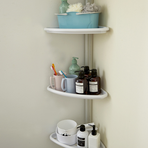 로빙업그레이드 분체스틸기둥 코너선반 4단, 화이트, 1개 21,700원