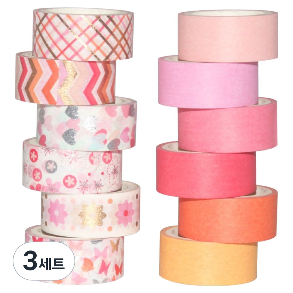 셀링뉴 아트스핀 데코 다꾸 종이 마스킹 테이프 15mm x 3m 12종 세트 31,570원
