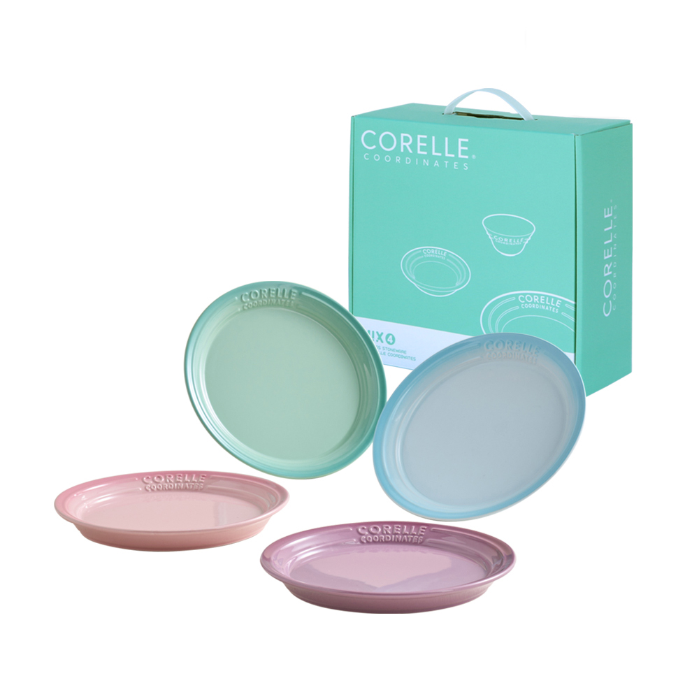 코렐코디네이츠 원형 디쉬 4종 세트, 블루 + 퍼플 + 그린 + 핑크, 1세트 77,980원