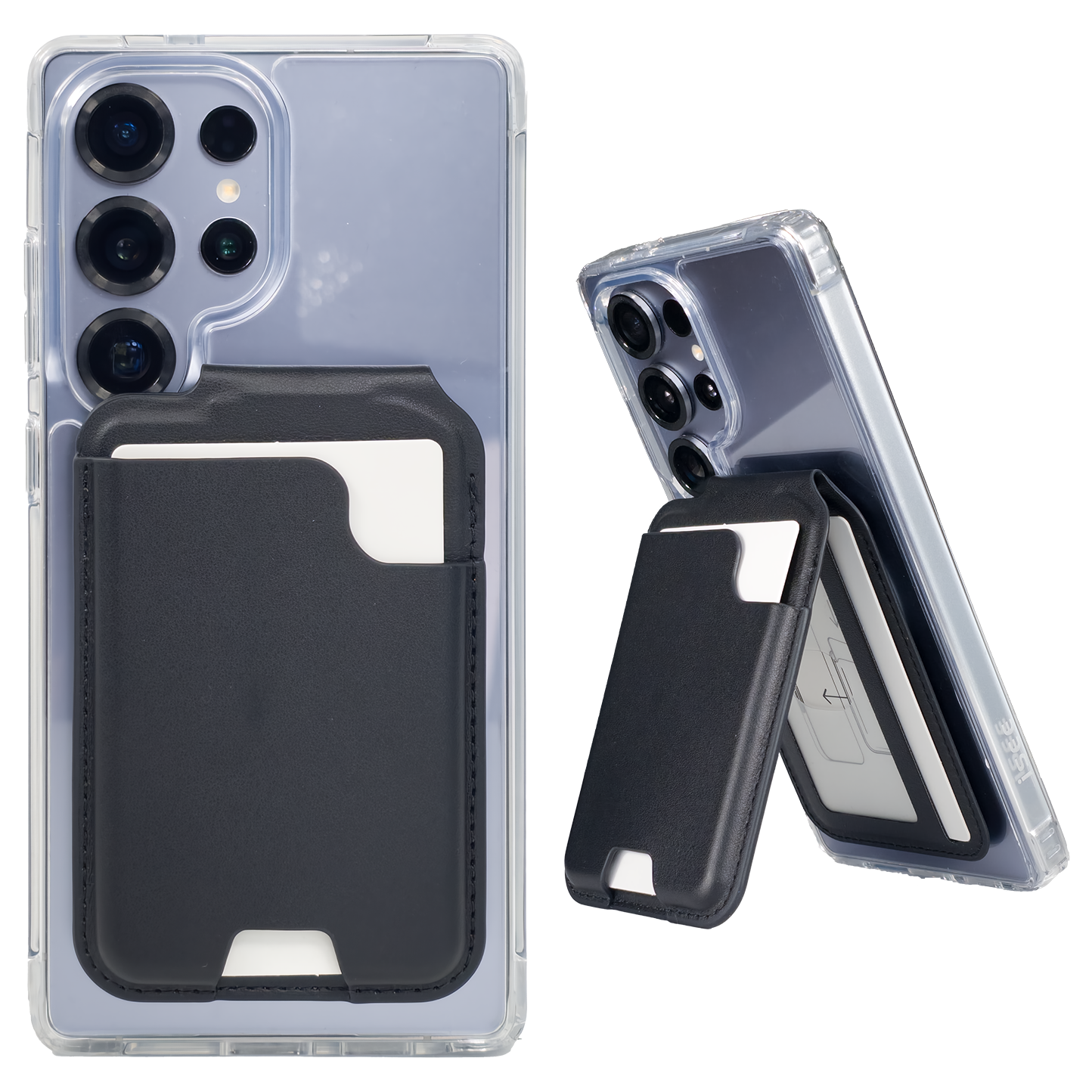 아이시(isee) 갤럭시(카메라컷) 맥세이프 강력자석 각도조절 접이식 스탠드 카드지갑 (카드4장 수납), 1세트, 블랙 21,800원