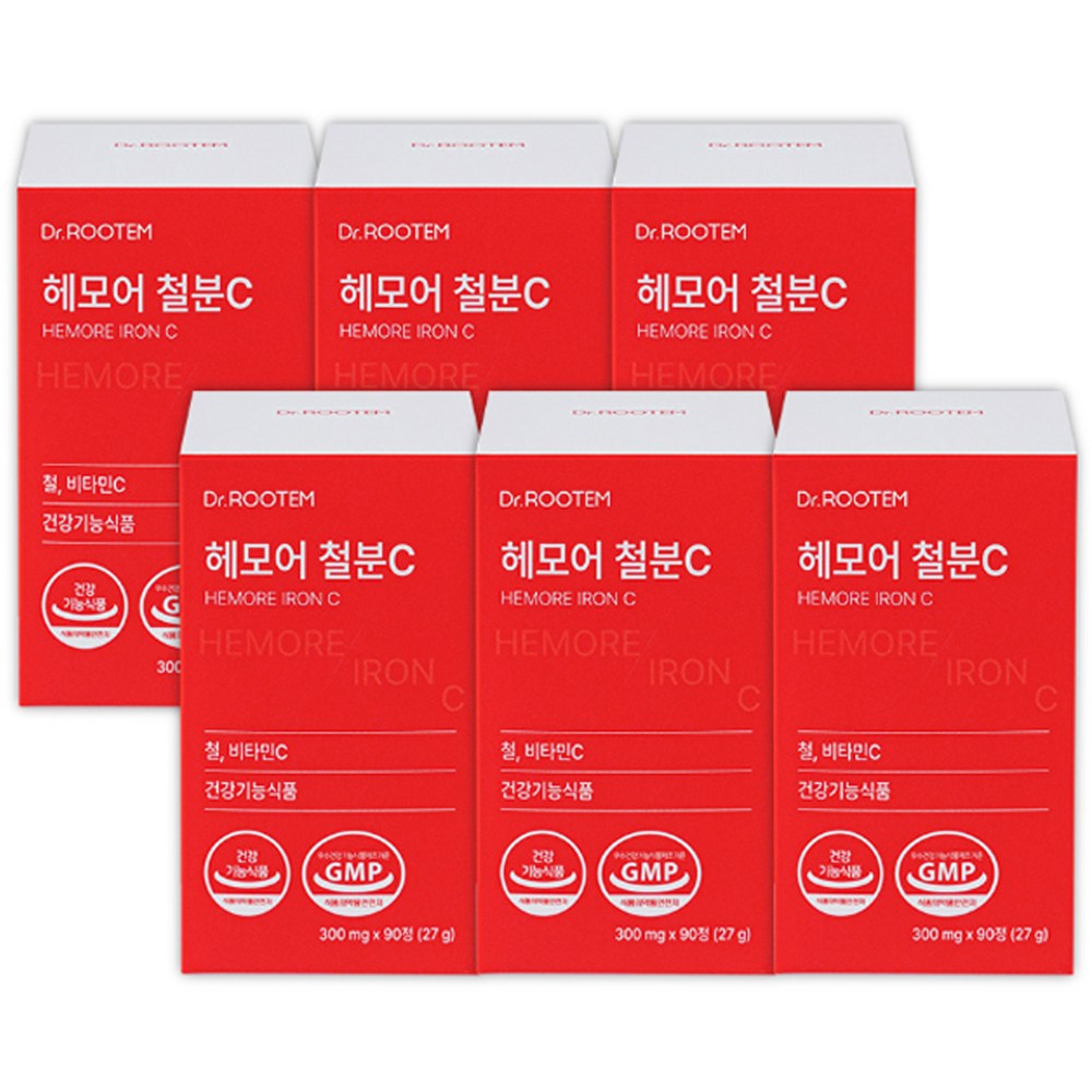 닥터루템 헤모어C 여성 철분제 임산부 청소년 식물성 비헴철 철분, 6개, 90정 72,340원
