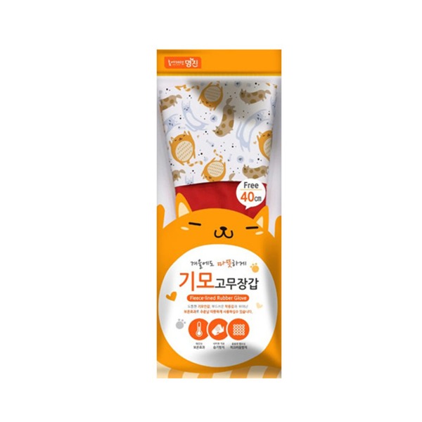 명진 기모 고무장갑 10켤레 주방 위생 장갑 겨울, 레드, 대(L), 10개 19,750원