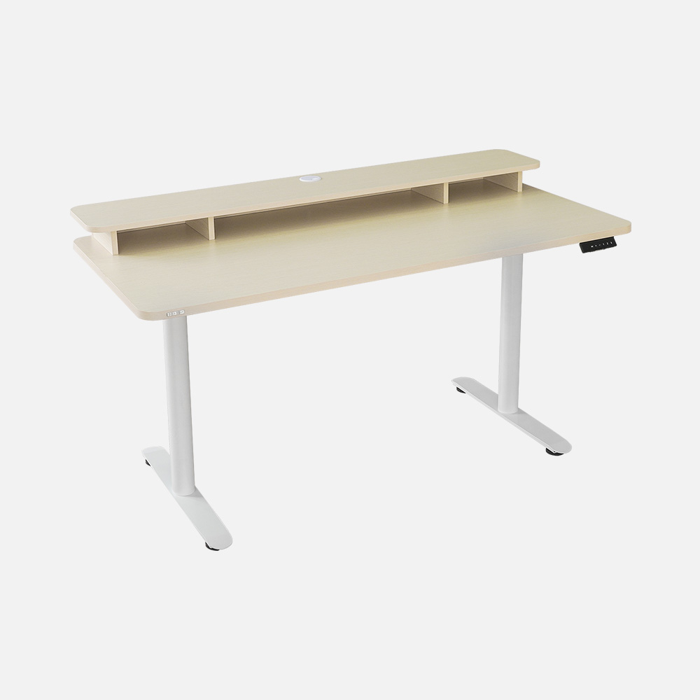 덱스탑 스마트 모션데스크 1600 선반 우드상판 화이트 프레임 D5 전문설치 699,000원