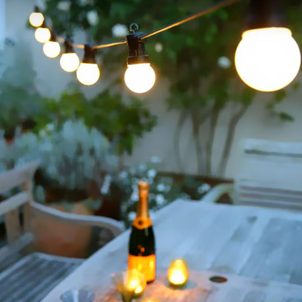 오징어등 LED줄조명 10M20구 파티라이트 야외파티등 전등선 캠핑장전구 큰 앵두등 루프탑 램프 스트링전선 카페 줄전등 테라스 주차장 야외등 방수 행사장 줄전구 알전구, 화이트, 1개 34,900원