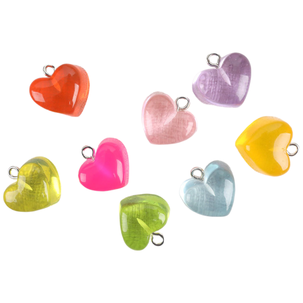 투명 컬러 하트 펜던트 참 장식 악세사리 부자재, 1개, 7.스카이블루 390원