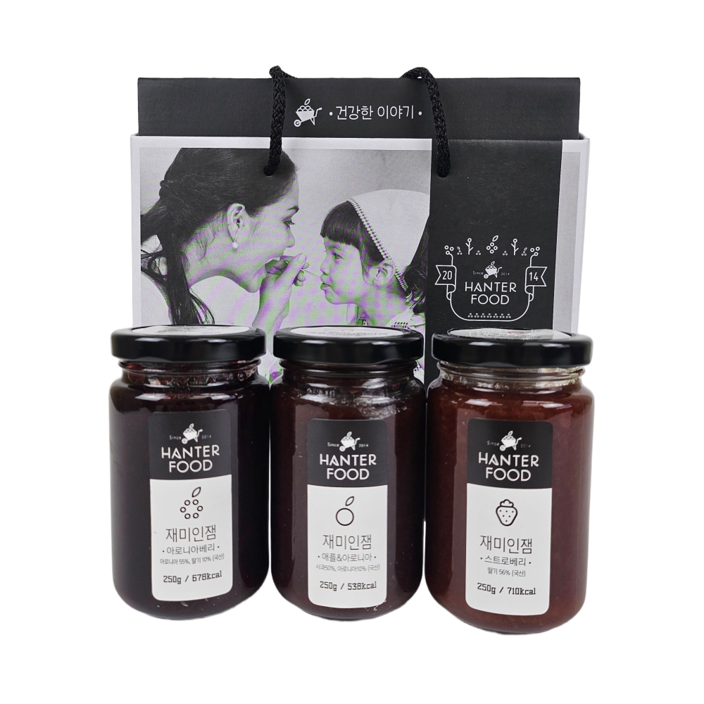 한터식품 무설탕 수제 딸기잼 사과잼 아로니아잼 3종 세트, 250g, 3개 23,400원