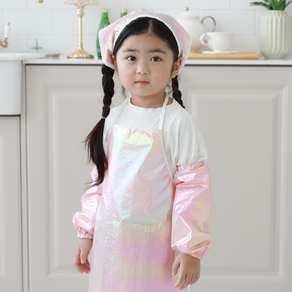 베베슈에뜨 아동용 홀로그램 방수 앞치마 + 두건 + 팔토시 세트 25,500원