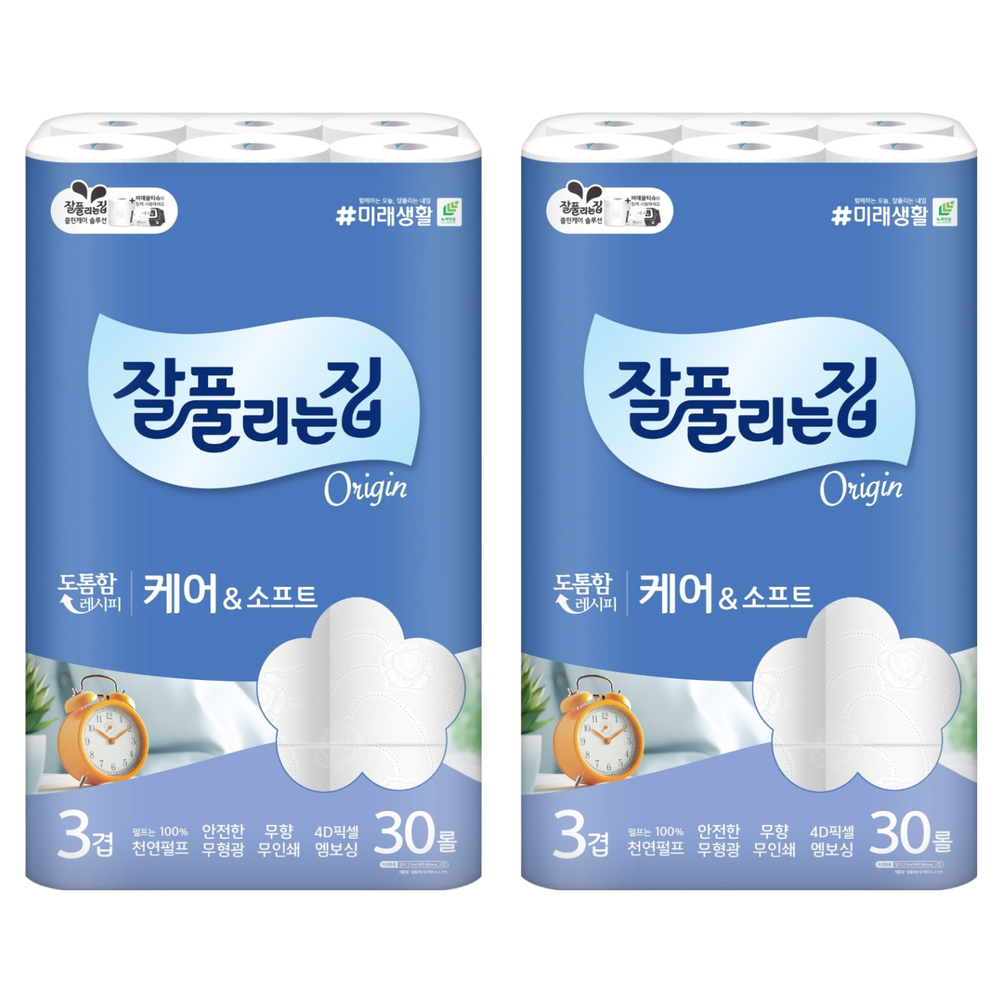 잘풀리는집 케어 앤 소프트 천연펄프 3겹 롤화장지 27,900원