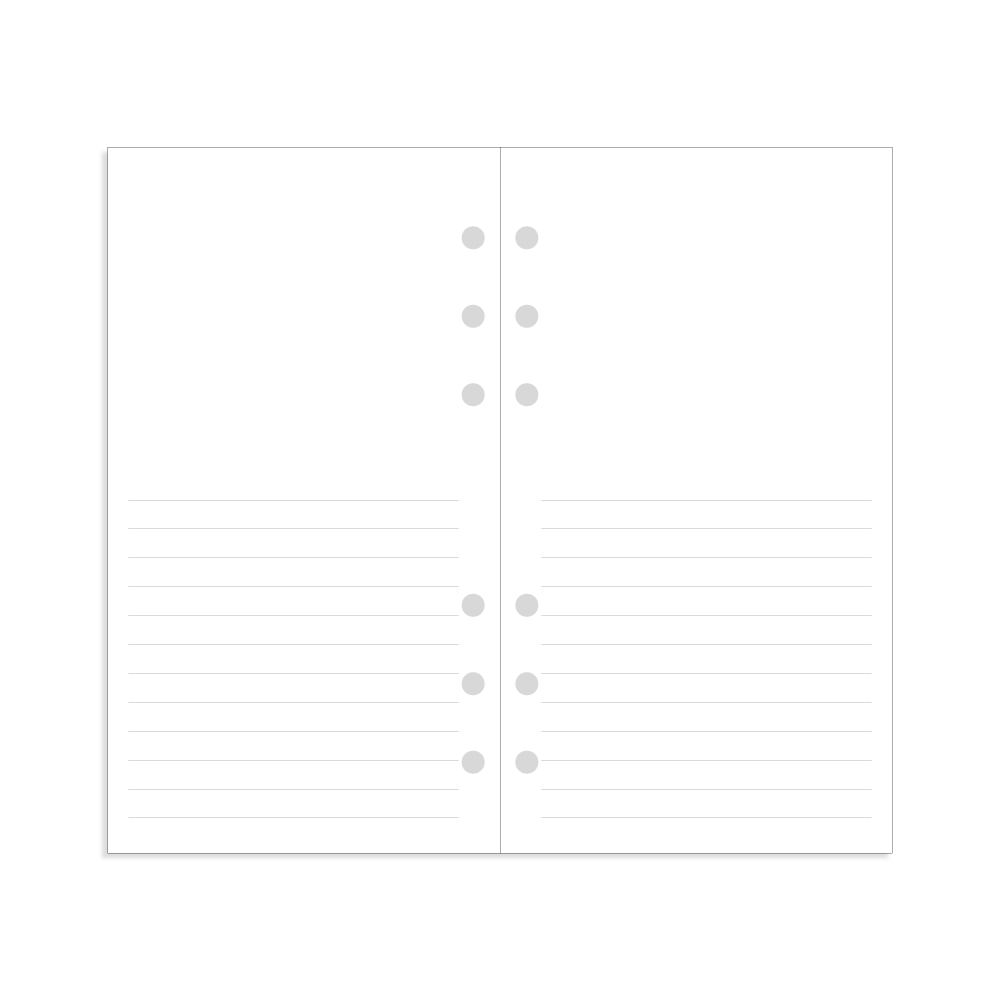 데이스테이션 A6 B6 6공 바인더 속지 그리드 라인 도트 리필 5,500원