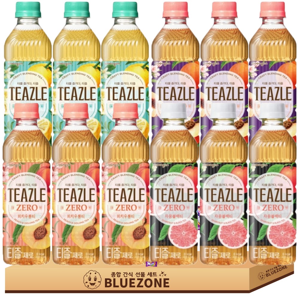 티즐 제로 음료 세트 우롱티3 유자그린티3 자몽블랙티3 피치얼그레이3, 500ml 16,800원