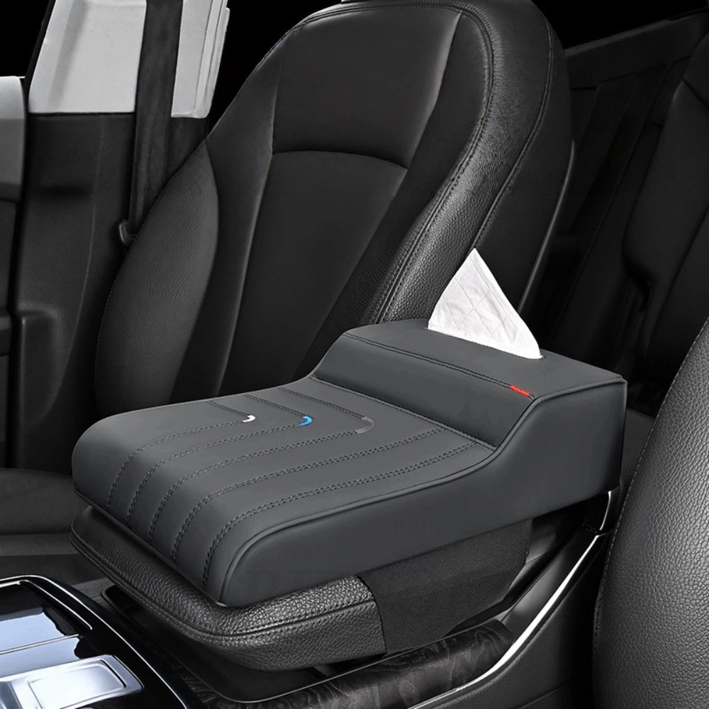 BIENOE 차량용 팔걸이 쿠션 메모리품 티슈 케이스 겸용, 1개, 그레이 17,770원