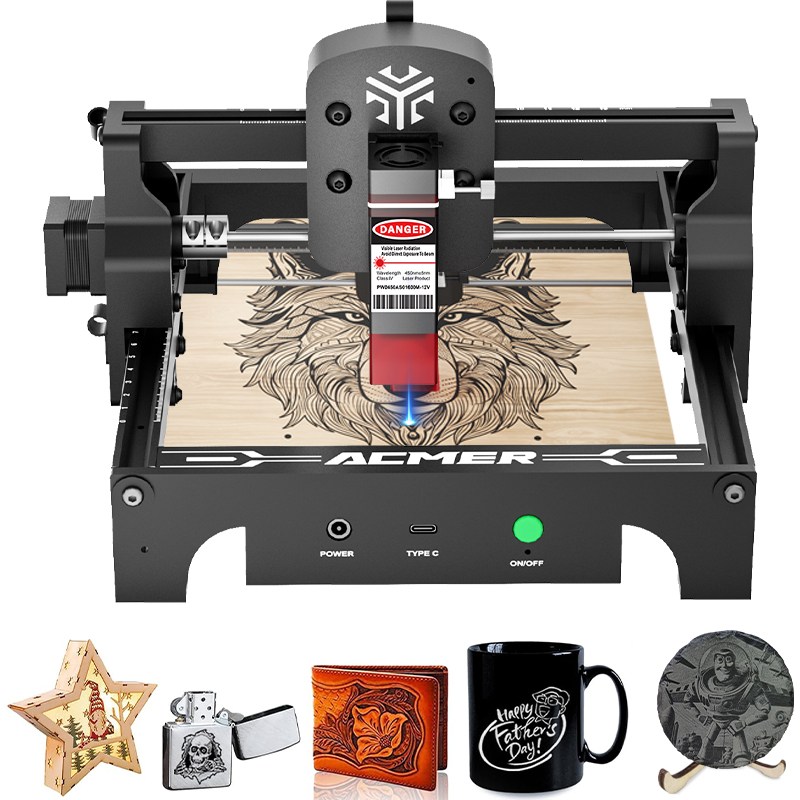 Acmer 3.5W 소형 휴대용 금속 레이저 각인기 마킹기 커팅기 나무 아크릴 가죽 S1 158,000원