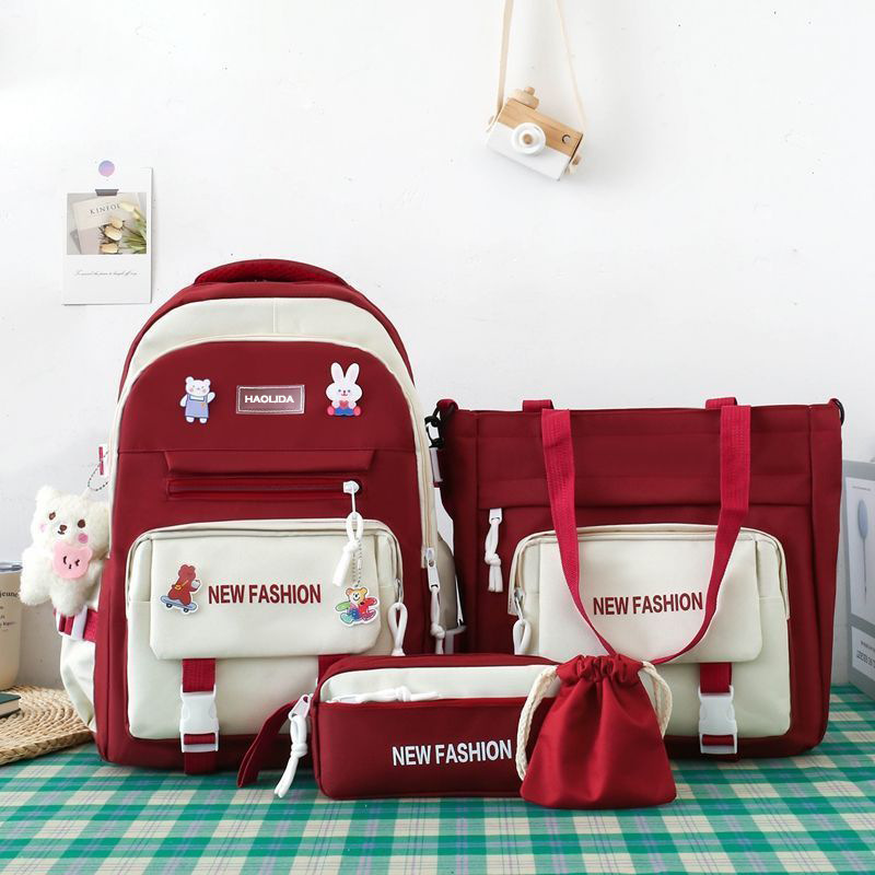 ANYOU 학생 백팩 대용량 책가방 통기 내마모성 여행용백팩 캐주얼 백팩 4종세트+장신구 29,800원