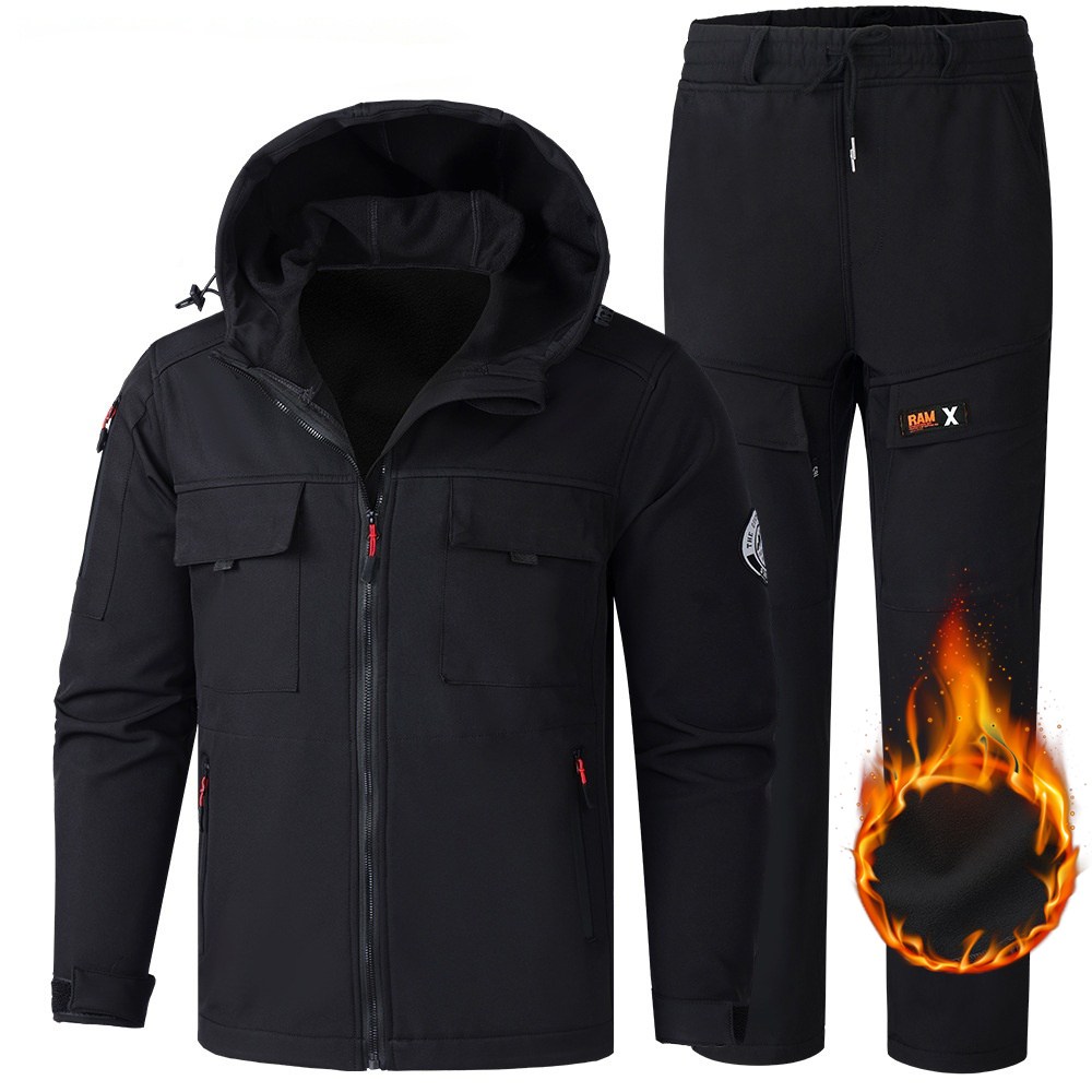 ANYOU 남자 겨울 방수 집업 기모 방한복 정비복 따듯한 아웃도어 작업복 트레이닝 상하의 세트 ZS2307 64,200원