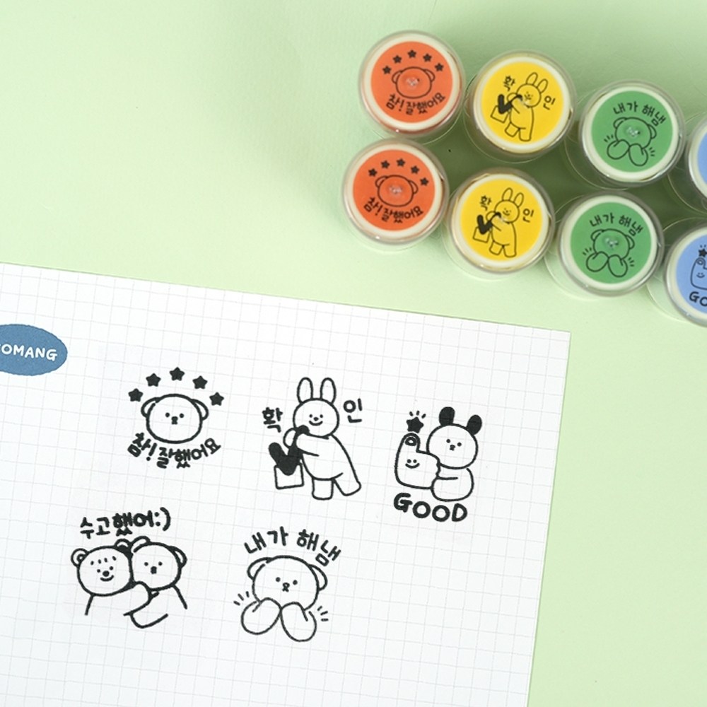 핑크풋 2000 꼬망 데일리 스탬프 칭찬스탬프 5종set 9,300원